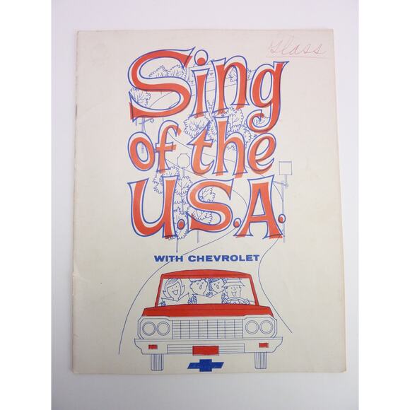 Vintage Sing of the U.S.A. USA with Chevrolet Song Book Advertisement 1964 - Picture 1 of 7